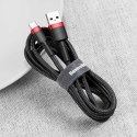WYTRZYMAŁY NYLONOWY KABEL PRZEWÓD USB USB-C QC3.0 2A 3M CZARNO-CZERWONY
