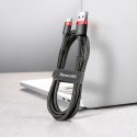 WYTRZYMAŁY NYLONOWY KABEL PRZEWÓD USB USB-C QC3.0 2A 3M CZARNO-CZERWONY