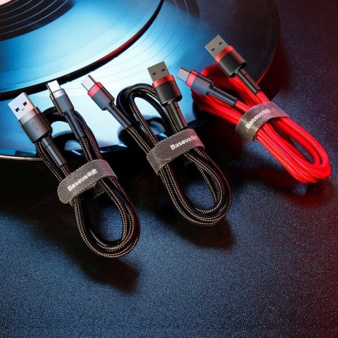 WYTRZYMAŁY NYLONOWY KABEL PRZEWÓD USB USB-C QC3.0 2A 3M CZARNO-CZERWONY WYTRZYMAŁY NYLONOWY KABEL PRZEWÓD USB USB-C QC3.0 2A 3M CZARNO-CZERWONY