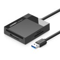 CZYTNIK KART PAMIĘCI SD / MICRO SD / CF / MS WTYCZKA USB 3.0 1M - CZARNY