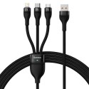 KABEL PRZEWÓD 3W1 USB DO USB-C / IPHONE LIGHTNING / MICRO USB 1.2M - CZARNY