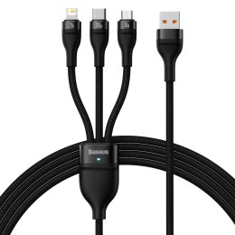 KABEL PRZEWÓD 3W1 USB DO USB-C / IPHONE LIGHTNING / MICRO USB 1.2M - CZARNY
