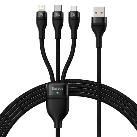 KABEL PRZEWÓD 3W1 USB DO USB-C / IPHONE LIGHTNING / MICRO USB 1.2M - CZARNY KABEL PRZEWÓD 3W1 USB DO USB-C / IPHONE LIGHTNING / MICRO USB 1.2M - CZARNY