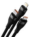 KABEL PRZEWÓD 3W1 USB DO USB-C / IPHONE LIGHTNING / MICRO USB 1.2M - CZARNY