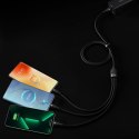 KABEL PRZEWÓD 3W1 USB DO USB-C / IPHONE LIGHTNING / MICRO USB 1.2M - CZARNY