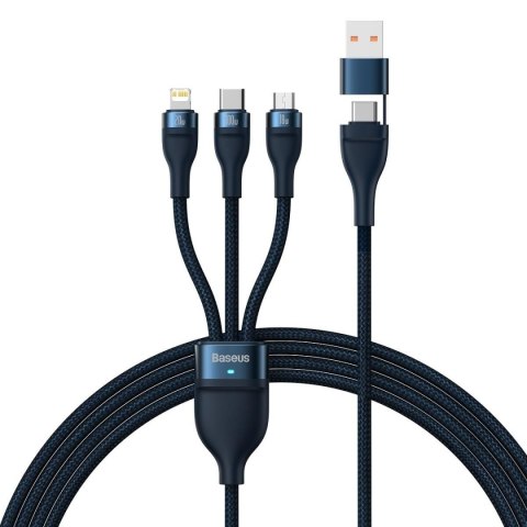 KABEL PRZEWÓD 4W1 USB+USB-C DO USB-C / IPHONE LIGHTNING / MICRO USB 1.2M - NIEBIESKI KABEL PRZEWÓD 4W1 USB+USB-C DO USB-C / IPHONE LIGHTNING / MICRO USB 1.2M - NIEBIESKI