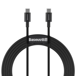 KABEL PRZEWÓD SUPERIOR USB-C - USB-C SZYBKIE ŁADOWANIE 100W 5A 2M - CZARNY
