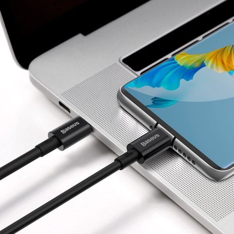 KABEL PRZEWÓD SUPERIOR USB-C - USB-C SZYBKIE ŁADOWANIE 100W 5A 2M - CZARNY KABEL PRZEWÓD SUPERIOR USB-C - USB-C SZYBKIE ŁADOWANIE 100W 5A 2M - CZARNY