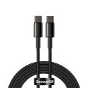 KABEL PRZEWÓD USB-C - USB-C SZYBKIE ŁADOWANIE 100W 2M - CAŁY CZARNY