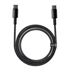 KABEL PRZEWÓD USB-C - USB-C SZYBKIE ŁADOWANIE 100W 2M - CAŁY CZARNY