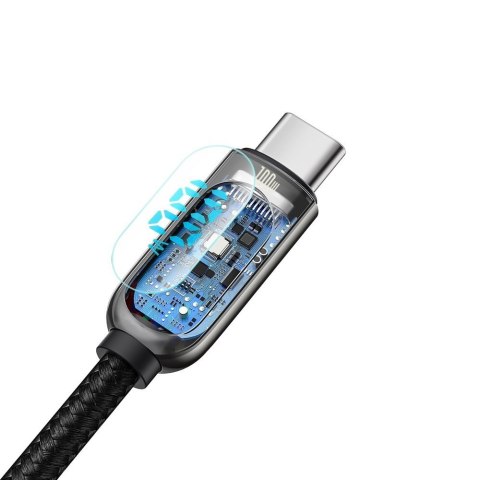KABEL PRZEWÓD USB-C - USB-C Z WYŚWIETLACZEM MIERNIKIEM MOCY 2M - CZARNY KABEL PRZEWÓD USB-C - USB-C Z WYŚWIETLACZEM MIERNIKIEM MOCY 2M - CZARNY