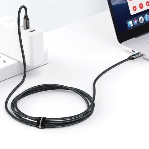 KABEL PRZEWÓD USB-C - USB-C Z WYŚWIETLACZEM MIERNIKIEM MOCY 2M - CZARNY KABEL PRZEWÓD USB-C - USB-C Z WYŚWIETLACZEM MIERNIKIEM MOCY 2M - CZARNY