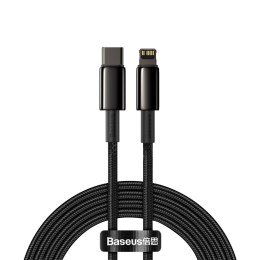 KABEL PRZEWÓD DO IPHONE USB-C - LIGHTNING SZYBKIE ŁADOWANIE 20W 2M - CAŁY CZARNY