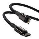 KABEL PRZEWÓD DO IPHONE USB-C - LIGHTNING SZYBKIE ŁADOWANIE 20W 2M - CAŁY CZARNY