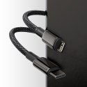 KABEL PRZEWÓD DO IPHONE USB-C - LIGHTNING SZYBKIE ŁADOWANIE 20W 2M - CAŁY CZARNY