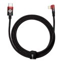 KABEL PRZEWÓD KĄTOWY MVP 2 Z BOCZNYM WTYKIEM USB-C / IPHONE LIGHTNING 2M - CZERWONY