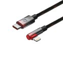 KABEL PRZEWÓD KĄTOWY MVP 2 Z BOCZNYM WTYKIEM USB-C / IPHONE LIGHTNING 2M - CZERWONY