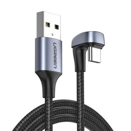 KABEL PRZEWÓD KĄTOWY USB - USB-C DLA GRACZY QC AFC FCP 1M - SZARY