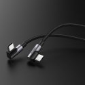 KABEL PRZEWÓD KĄTOWY Z BOCZNYM WTYKIEM USB-C NA USB-C QUICK CHARGE 1M - SZARY