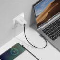 KABEL PRZEWÓD KĄTOWY Z BOCZNYM WTYKIEM USB-C NA USB-C QUICK CHARGE 1M - SZARY