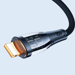 KABEL PRZEWÓD Z INTELIGENTNYM WYŁĄCZNIKIEM USB-A - IPHONE LIGHTNING 1.2M - CZARNY