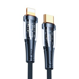 KABEL PRZEWÓD Z INTELIGENTNYM WYŁĄCZNIKIEM USB-C - IPHONE LIGHTNING 1.2M - CZARNY
