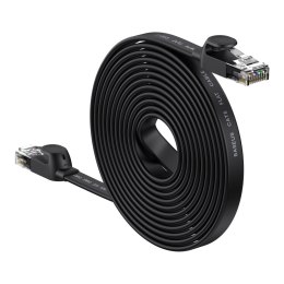 KABEL SIECIOWY PŁASKI PATCHCORD RJ45 SPEED SIX 1000MBPS 15M - CZARNY