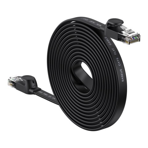 KABEL SIECIOWY PŁASKI PATCHCORD RJ45 SPEED SIX 1000MBPS 15M - CZARNY