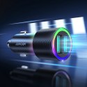 ŁADOWARKA SAMOCHODOWA 2X USB + KABEL 3W1 USB-C / MICRO USB / LIGHTNING 1.2M - CZARNY