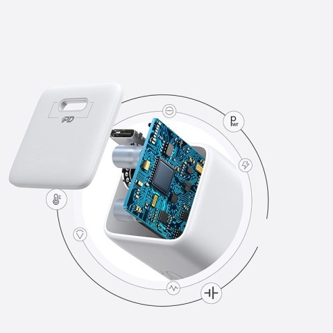 MAŁA SZYBKA ŁADOWARKA ZASILACZ USB-C PD 5-12V 25W - BIAŁY MAŁA SZYBKA ŁADOWARKA ZASILACZ USB-C PD 5-12V 25W - BIAŁY