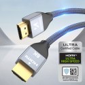 MOCNY WYTRZYMAŁY KABEL HDMI 2.1 8K / 4K / 2K W OPLOCIE 2M - SREBRNY