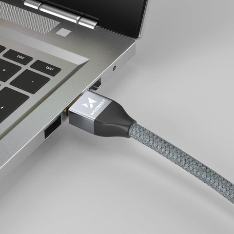 MOCNY WYTRZYMAŁY KABEL HDMI 2.1 8K / 4K / 2K W OPLOCIE 2M - SREBRNY MOCNY WYTRZYMAŁY KABEL HDMI 2.1 8K / 4K / 2K W OPLOCIE 2M - SREBRNY