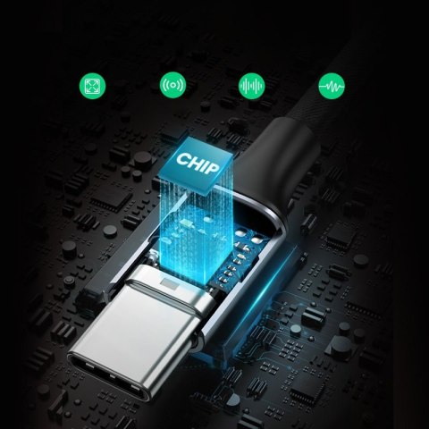 PRZEJŚCIÓWKA DO SŁUCHAWEK USB-C NA 3.5MM MINI JACK 10CM - CZARNY PRZEJŚCIÓWKA DO SŁUCHAWEK USB-C NA 3.5MM MINI JACK 10CM - CZARNY