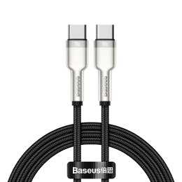 PRZEWÓD KABEL USB-C - USB-C CAFULE METAL DATA POWER DELIVERY 100W 1M - CZARNY