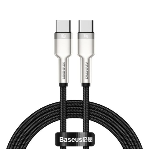 PRZEWÓD KABEL USB-C - USB-C CAFULE METAL DATA POWER DELIVERY 100W 1M - CZARNY