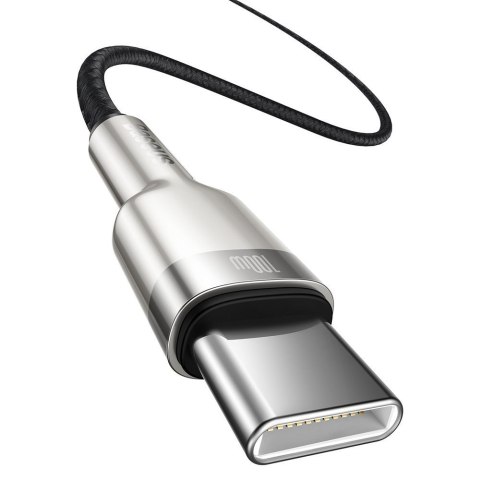 PRZEWÓD KABEL USB-C - USB-C CAFULE METAL DATA POWER DELIVERY 100W 1M - CZARNY PRZEWÓD KABEL USB-C - USB-C CAFULE METAL DATA POWER DELIVERY 100W 1M - CZARNY