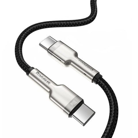 PRZEWÓD KABEL USB-C - USB-C CAFULE METAL DATA POWER DELIVERY 100W 1M - CZARNY PRZEWÓD KABEL USB-C - USB-C CAFULE METAL DATA POWER DELIVERY 100W 1M - CZARNY