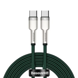 PRZEWÓD KABEL USB-C - USB-C CAFULE METAL DATA POWER DELIVERY 100W 2M - ZIELONY