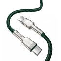PRZEWÓD KABEL USB-C - USB-C CAFULE METAL DATA POWER DELIVERY 100W 2M - ZIELONY