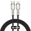 PRZEWÓD KABEL IPHONE USB-C - LIGHTNING CAFULE METAL DATA POWER DELIVERY 20W 1M - CZARNY