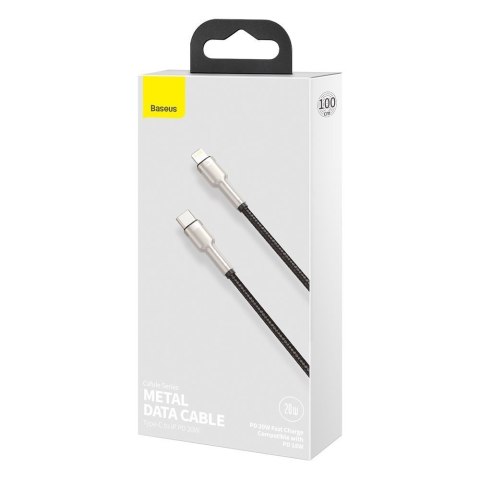 PRZEWÓD KABEL IPHONE USB-C - LIGHTNING CAFULE METAL DATA POWER DELIVERY 20W 1M - CZARNY PRZEWÓD KABEL IPHONE USB-C - LIGHTNING CAFULE METAL DATA POWER DELIVERY 20W 1M - CZARNY
