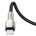 PRZEWÓD KABEL IPHONE USB-C - LIGHTNING CAFULE METAL DATA POWER DELIVERY 20W 1M - CZARNY