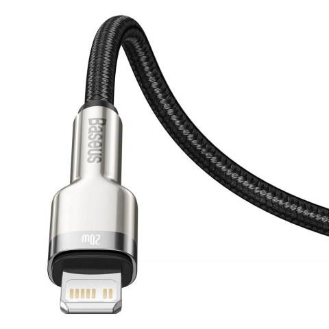 PRZEWÓD KABEL IPHONE USB-C - LIGHTNING CAFULE METAL DATA POWER DELIVERY 20W 1M - CZARNY PRZEWÓD KABEL IPHONE USB-C - LIGHTNING CAFULE METAL DATA POWER DELIVERY 20W 1M - CZARNY