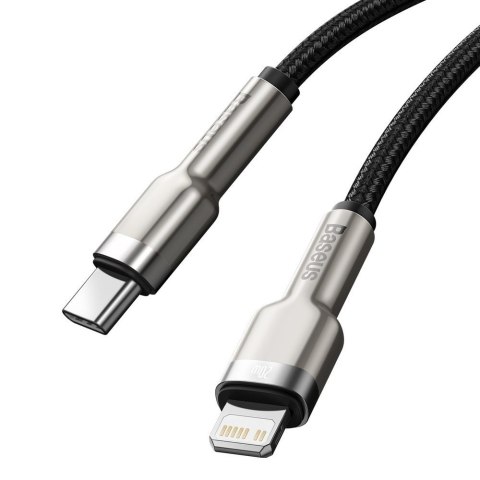 PRZEWÓD KABEL IPHONE USB-C - LIGHTNING CAFULE METAL DATA POWER DELIVERY 20W 1M - CZARNY PRZEWÓD KABEL IPHONE USB-C - LIGHTNING CAFULE METAL DATA POWER DELIVERY 20W 1M - CZARNY
