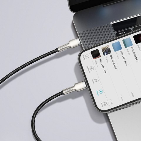 PRZEWÓD KABEL IPHONE USB-C - LIGHTNING CAFULE METAL DATA POWER DELIVERY 20W 1M - CZARNY PRZEWÓD KABEL IPHONE USB-C - LIGHTNING CAFULE METAL DATA POWER DELIVERY 20W 1M - CZARNY