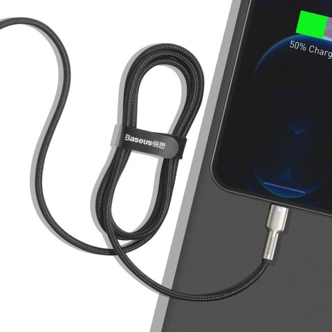 PRZEWÓD KABEL IPHONE USB-C - LIGHTNING CAFULE METAL DATA POWER DELIVERY 20W 1M - CZARNY PRZEWÓD KABEL IPHONE USB-C - LIGHTNING CAFULE METAL DATA POWER DELIVERY 20W 1M - CZARNY