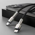 PRZEWÓD KABEL IPHONE USB-C - LIGHTNING CAFULE METAL DATA POWER DELIVERY 20W 1M - CZARNY