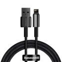 PRZEWÓD KABEL W OPLOCIE DO IPHONE USB - LIGHTNING 1M - CAŁY CZARNY