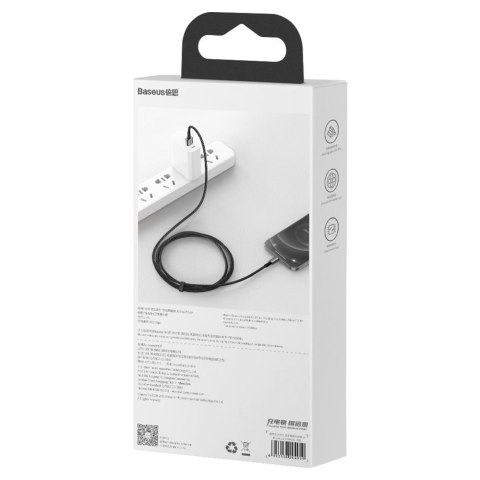 PRZEWÓD KABEL W OPLOCIE DO IPHONE USB - LIGHTNING 1M - CAŁY CZARNY PRZEWÓD KABEL W OPLOCIE DO IPHONE USB - LIGHTNING 1M - CAŁY CZARNY