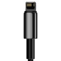 PRZEWÓD KABEL W OPLOCIE DO IPHONE USB - LIGHTNING 1M - CAŁY CZARNY